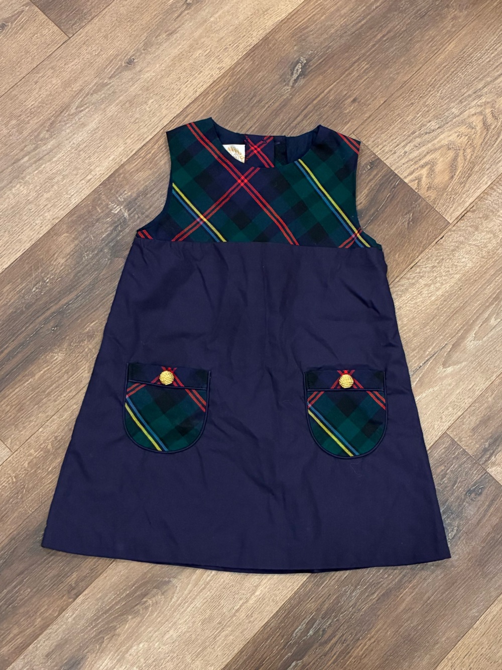 The Beaufort Bonnet Company Plaid Dress Jumper Gold Fall Winter Outfit 5T